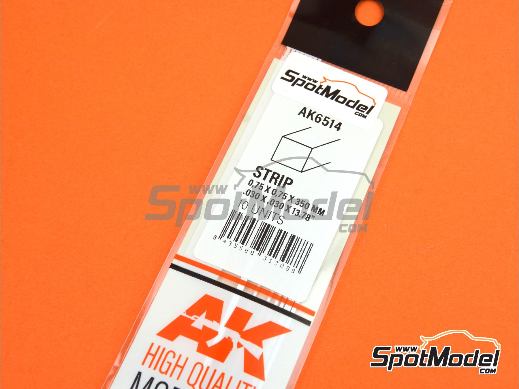 Ak Interactive Ak6514 Plasticard Strips 075 X 075 Mm 10 Units Ref Ak6514 Spotmodel 6092